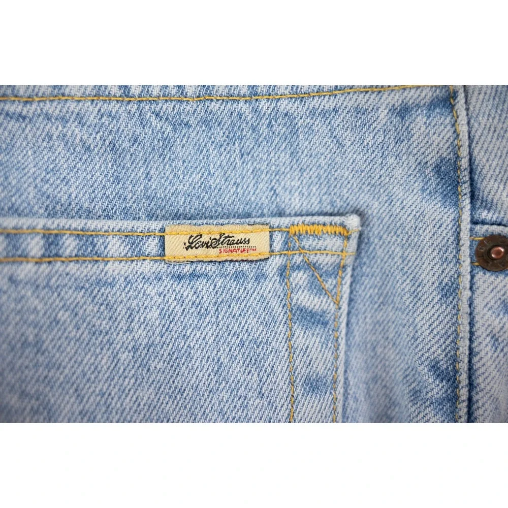 Levi Strauss Signature Jeans Mens 40x30 Light Blue Good Regular Fit Denim